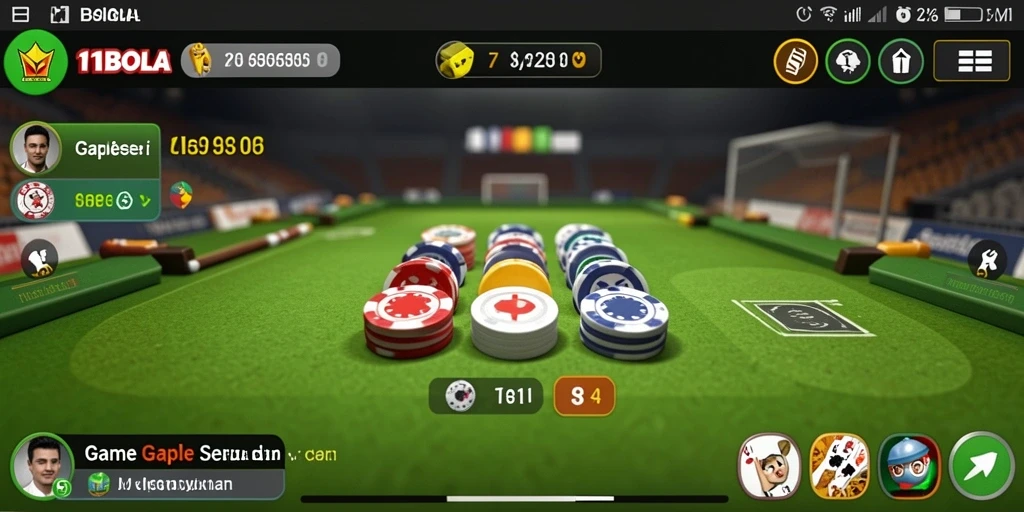 Tampilan gameplay seru dalam permainan Gaple 11BOLA.
