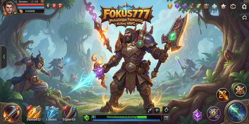Tampilan gameplay menegangkan dalam FOKUS777 saat bertarung melawan monster.