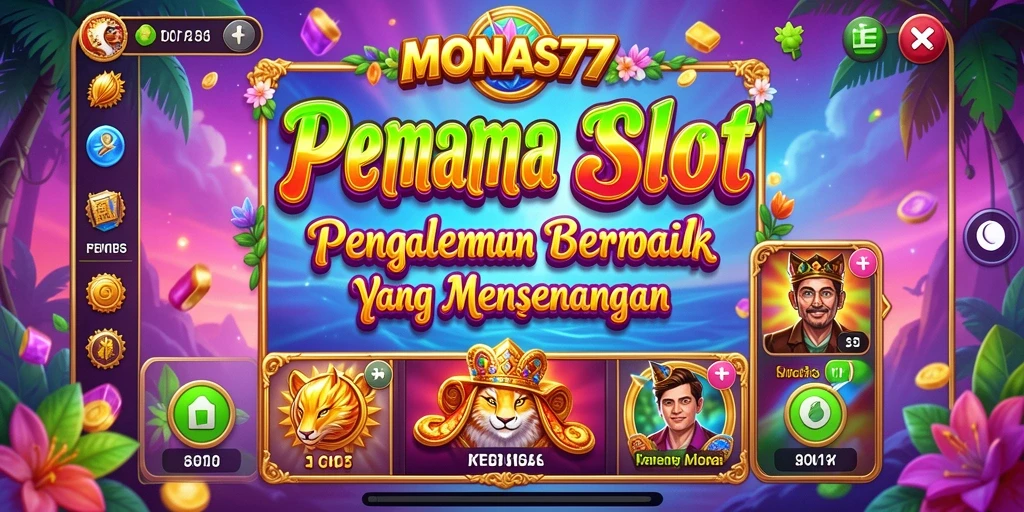 Tampilan menarik dari gameplay MONAS77 yang penuh warna.